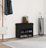 VidaXL Opslagbank Zwart Eiken 60x30x48 cm Bewerkt Hout