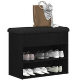VidaXL Opslagbank Zwart Eiken 60x30x48 cm Bewerkt Hout