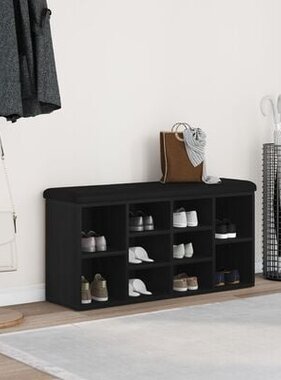 VidaXL Opbergbank 100x30x48 cm bewerkt hout zwart eikenkleurig