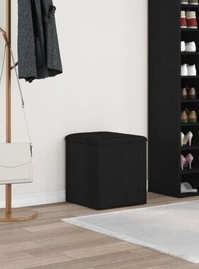 VidaXL Opslagbank Zwart Eiken 40x40x45 cm Geengineerd Hout