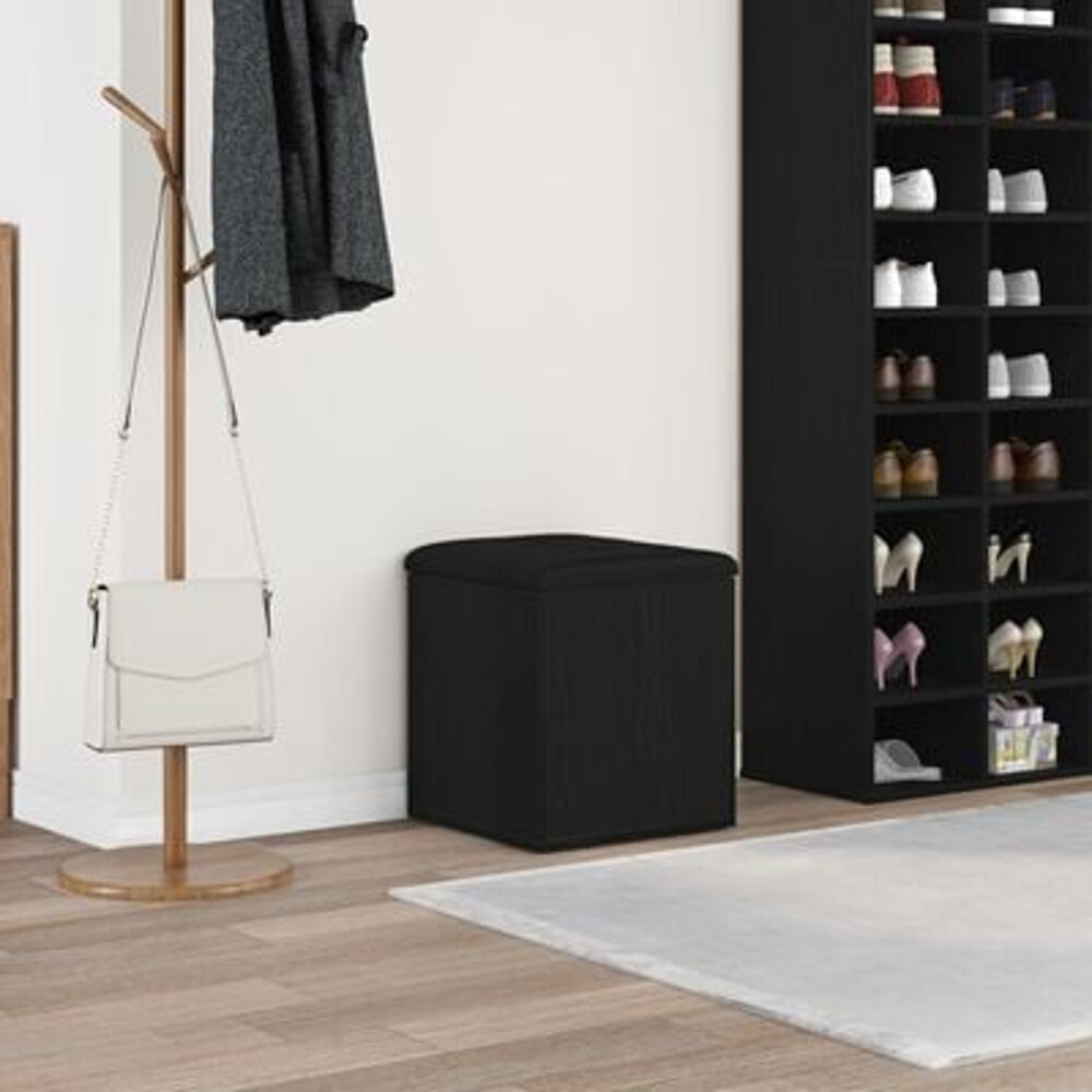 VidaXL Opslagbank Zwart Eiken 40x40x45 cm Geengineerd Hout