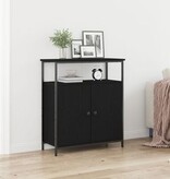 VidaXL Kast wandgemonteerd 69,5x34x90 cm bewerkt hout zwart eikenkleur