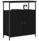 VidaXL Kast wandgemonteerd 69,5x34x90 cm bewerkt hout zwart eikenkleur