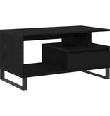 VidaXL Salontafel Zwart Eiken 90x49x45 cm Bewerkt Hout