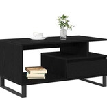 VidaXL Salontafel Zwart Eiken 90x49x45 cm Bewerkt Hout