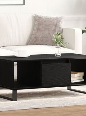 VidaXL Salontafel 90x50x36,5 cm bewerkt hout zwart eikenkleurig