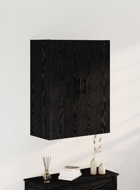 VidaXL Kast wandgemonteerd 69,5x34x90 cm bewerkt hout zwart eiken
