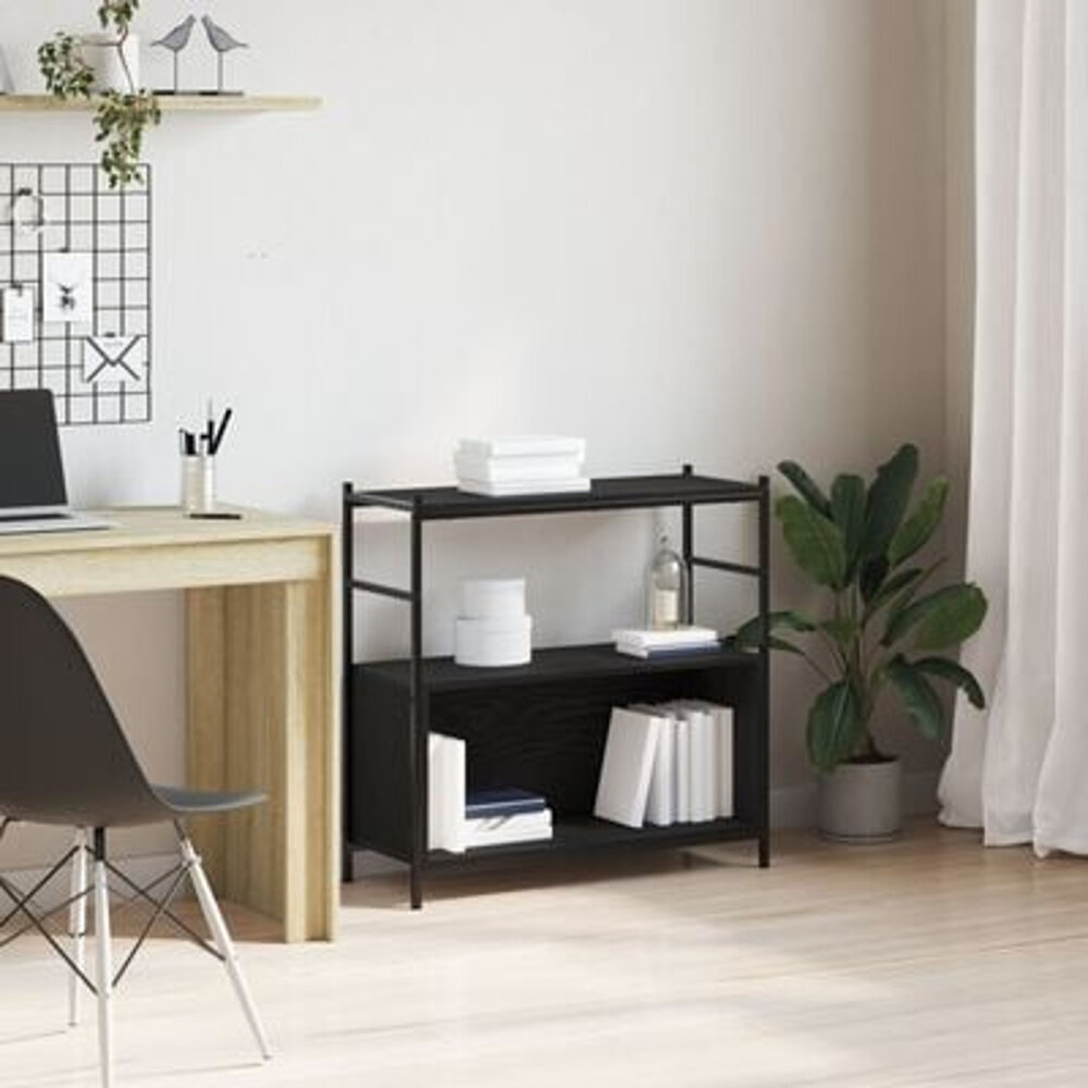 VidaXL Boekenkast 80x30x78,5 cm bewerkt hout zwart eikenkleurig