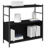 VidaXL Boekenkast 80x30x78,5 cm bewerkt hout zwart eikenkleurig