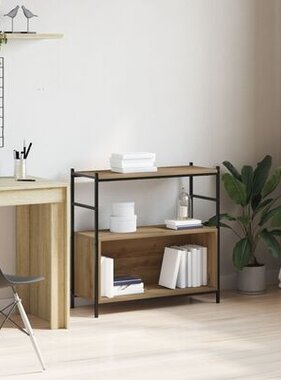 VidaXL Boekenkast 80x30x78,5 cm bewerkt hout artisanaal eiken