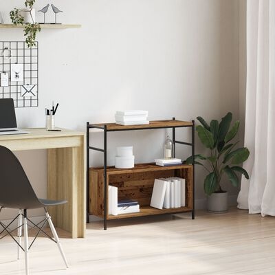 VidaXL Boekenkast 80x30x78,5 cm bewerkt hout gerookt eikenkleurig