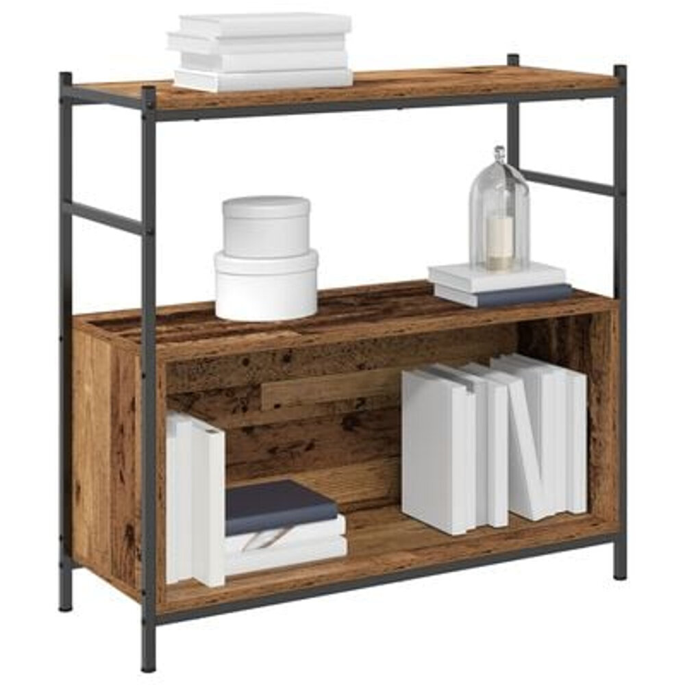 VidaXL Boekenkast 80x30x78,5 cm bewerkt hout gerookt eikenkleurig