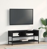 VidaXL Tv-meubel 100x35x45 cm bewerkt hout en staal zwart eikenkleurig