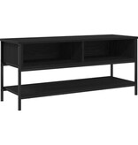 VidaXL Tv-meubel 100x35x45 cm bewerkt hout en staal zwart eikenkleurig