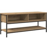VidaXL Tv-meubel 100x35x45 cm bewerkt hout en staal artisanaal eiken