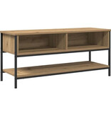 VidaXL Tv-meubel 100x35x45 cm bewerkt hout en staal artisanaal eiken