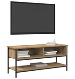 VidaXL Tv-meubel 100x35x45 cm bewerkt hout en staal artisanaal eiken
