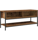 VidaXL Tv-meubel 100x35x45 cm bewerkt hout en staal oud houtkleurig