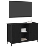 VidaXL Tv-meubel 101x35x65 cm bewerkt hout en staal zwart eikenkleur
