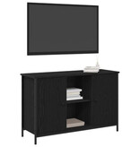 VidaXL Tv-meubel 101x35x65 cm bewerkt hout en staal zwart eikenkleur