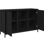 VidaXL Tv-meubel 101x35x65 cm bewerkt hout en staal zwart eikenkleur