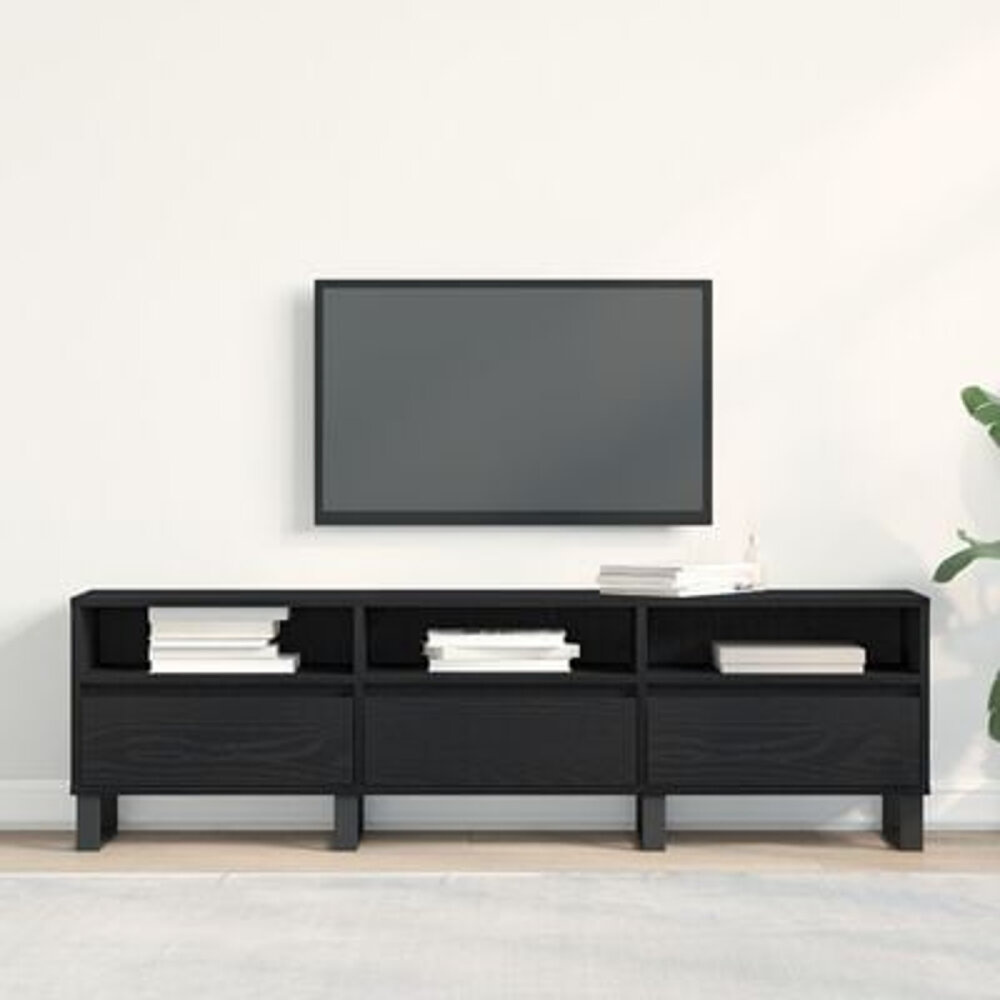 VidaXL TV Cabinet Zwart Eiken 150x30x44,5 cm Bewerkt Hout