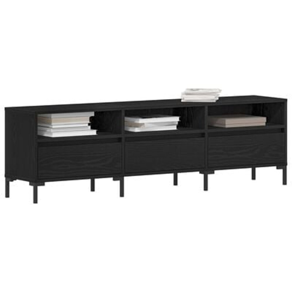 VidaXL Tv-meubel 150x30x44,5 cm bewerkt hout zwart eikenkleurig