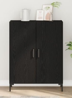 VidaXL Dressoir 69,5x34x90 cm bewerkt hout zwart eikenkleurig