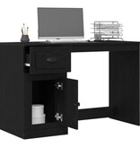 VidaXL Bureau met opbergruimte 50x115x75 cm bewerkt hout zwart eiken