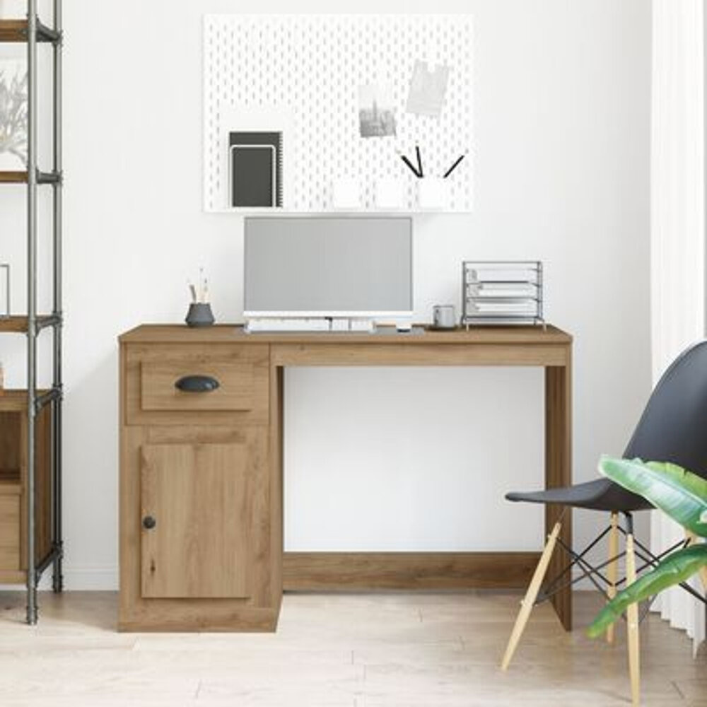 VidaXL Bureau met opbergruimte 50x115x75 cm hout artisanaal eiken