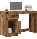VidaXL Bureau met opbergruimte 50x115x75 cm bewerkt hout zwart eiken