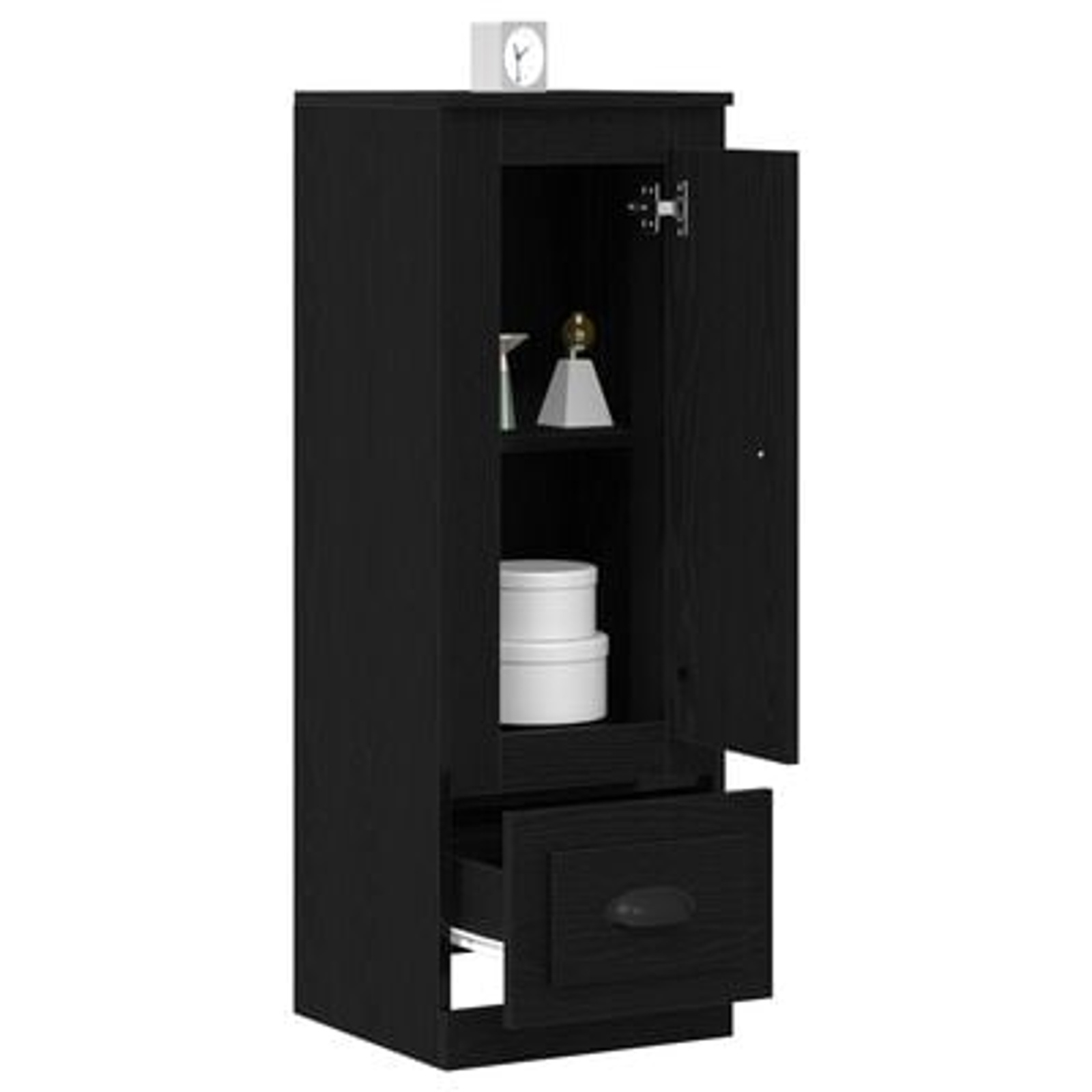 VidaXL Hoge kast 36x35,5x103,5 cm bewerkt hout zwart eikenkleurig