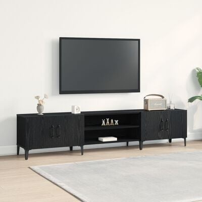 VidaXL TV-kast Zwart eiken 180 x 31 5 x 40 cm Bewerkt hout