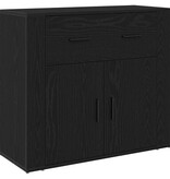 VidaXL Dressoir 80x33x70 cm bewerkt hout zwart eikenkleurig