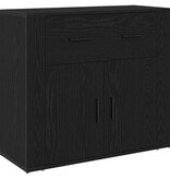 VidaXL Dressoir 80x33x70 cm bewerkt hout zwart eikenkleurig
