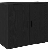 VidaXL Dressoir 80x33x70 cm bewerkt hout zwart eikenkleurig