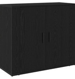 VidaXL Dressoir 80x33x70 cm bewerkt hout zwart eikenkleurig