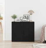 VidaXL Dressoir 80x33x70 cm bewerkt hout zwart eikenkleurig