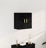 VidaXL Zwarte Eiken Wandkast - 60x30x60 cm, Gemaakt van Bewerkt Hout