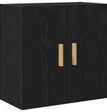 VidaXL Zwarte Eiken Wandkast - 60x30x60 cm, Gemaakt van Bewerkt Hout