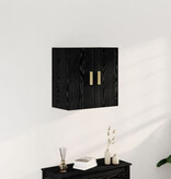 VidaXL Zwarte Eiken Wandkast - 60x30x60 cm, Gemaakt van Bewerkt Hout