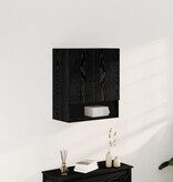 VidaXL Wandkast Zwart Eiken 60x30x70 cm Gelaagd Hout