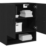 VidaXL Wandkast Zwart Eiken 60x30x70 cm Gelaagd Hout