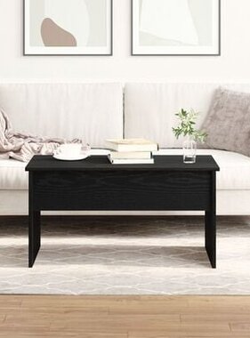 VidaXL Zwarte Eiken Salontafel - 80 x 50.5 x 41.5 cm