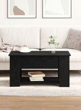 VidaXL Zwarte Eiken Tafel 79x49x41 cm Gemaakt van Engineered Wood