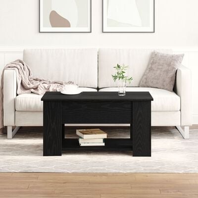 VidaXL Zwarte Eiken Tafel 79x49x41 cm Gemaakt van Engineered Wood