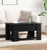 VidaXL Zwarte Eiken Tafel 79x49x41 cm Gemaakt van Engineered Wood