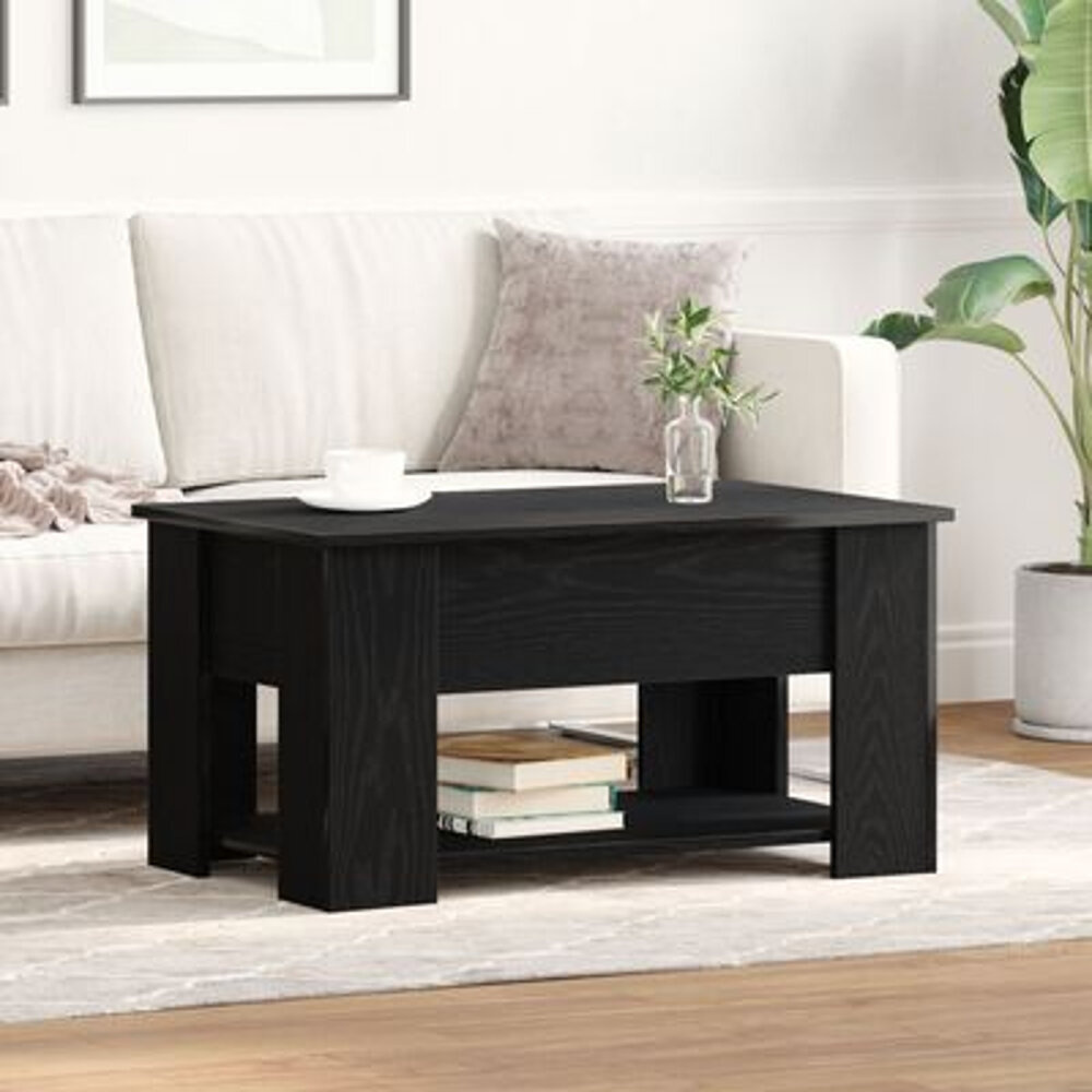 VidaXL Zwarte Eiken Tafel 79x49x41 cm Gemaakt van Engineered Wood