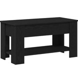 VidaXL Zwarte Eikenhouten Salontafel - 101x49x52 cm Gemaakt van Geënginieerd Hout