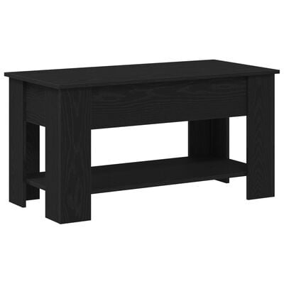 VidaXL Zwarte Eikenhouten Salontafel - 101x49x52 cm Gemaakt van Geënginieerd Hout